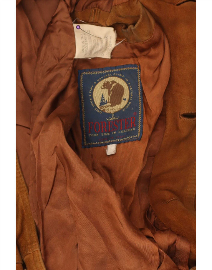 Forester Herre Ruskind Bomber Jacket UK 40 Large Beige Læder