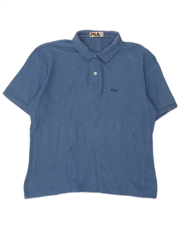 Fila Poloskjorte til mænd IT 48 Medium Blå Bomuld