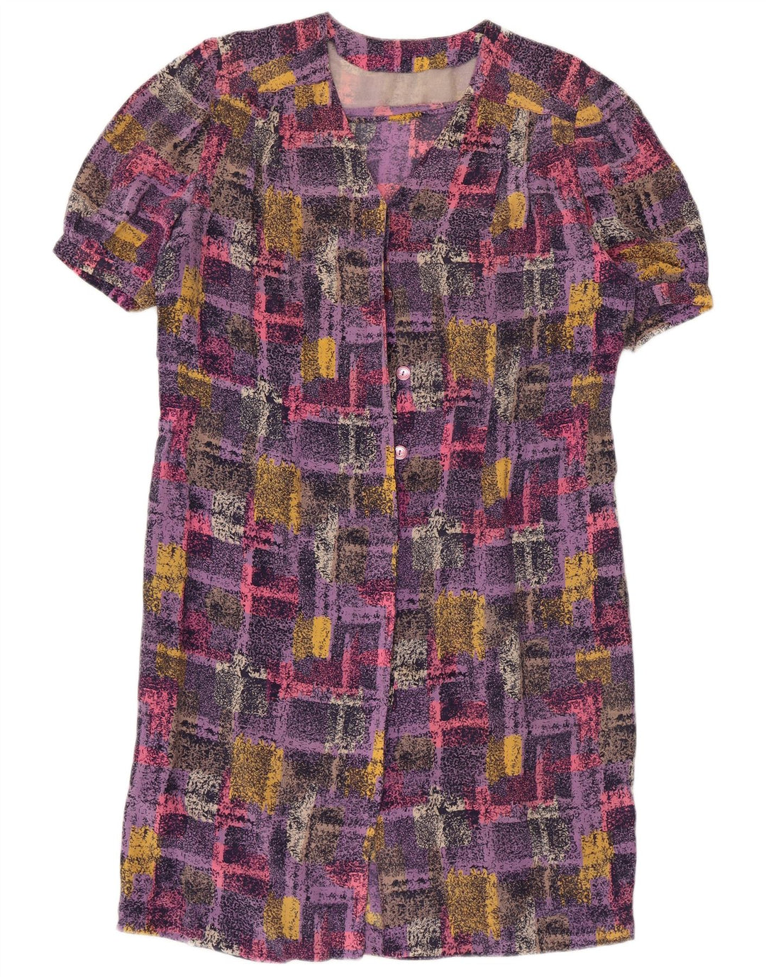 VINTAGE Womens Shift Dress UK 16 Stor flerfarvet tern