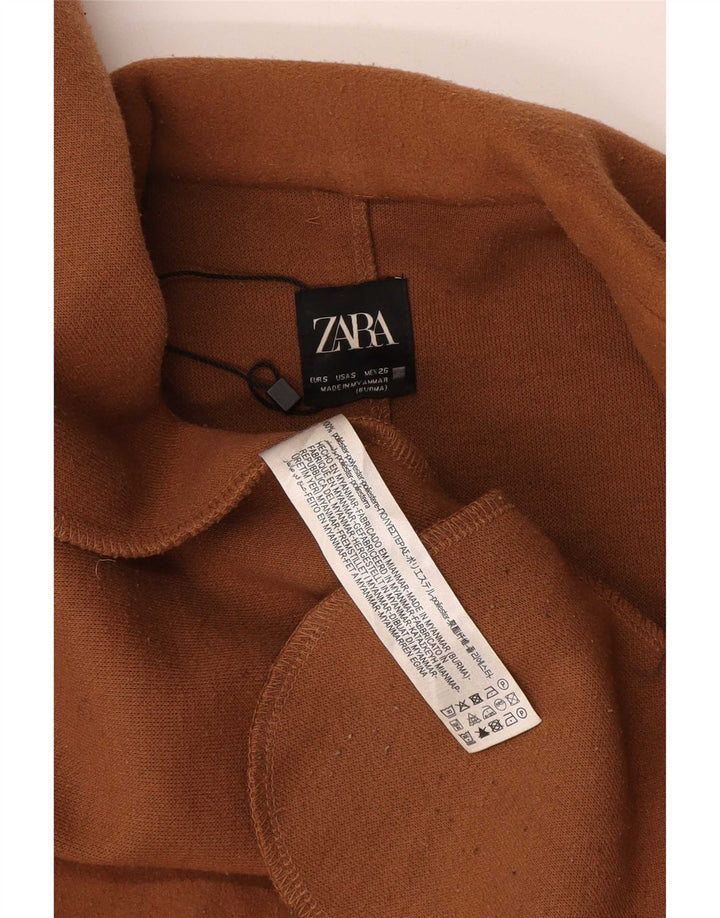 Zara Dame Overfrakke UK 10 Lille brun polyester