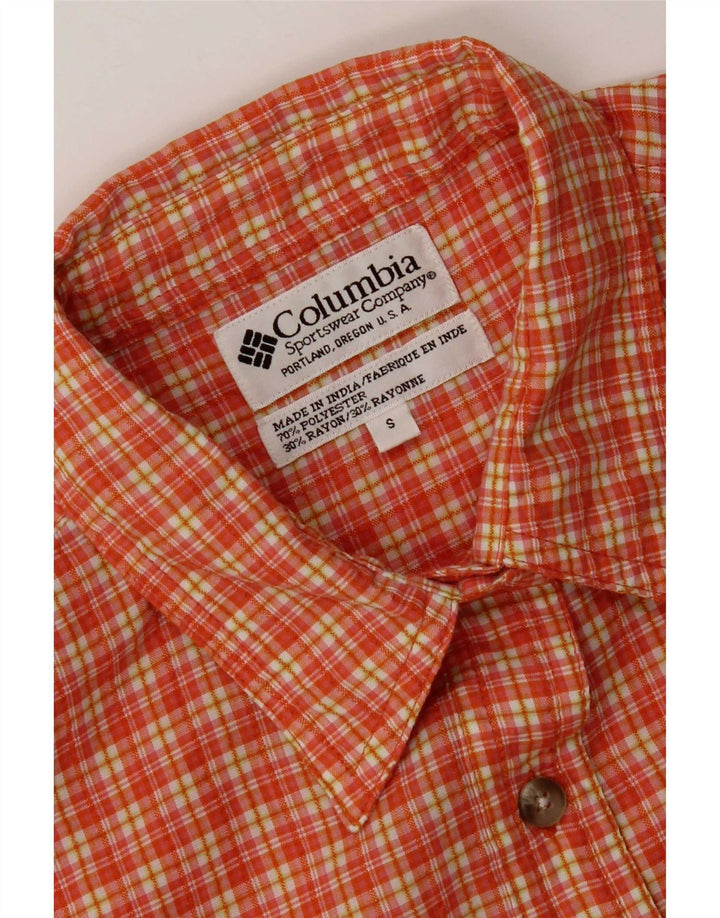 Columbia kortærmet herreskjorte lille orange polyester