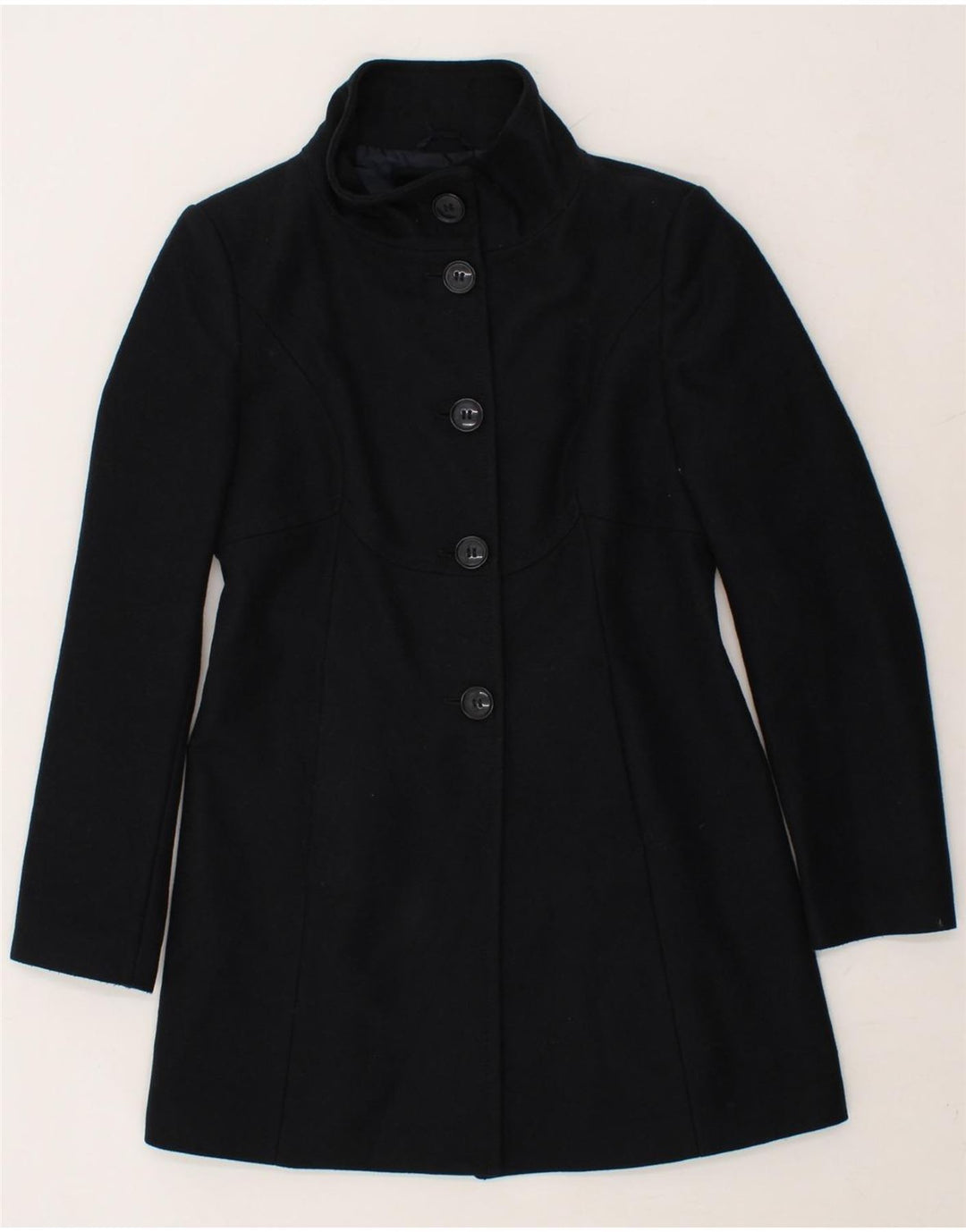 BENETTON Womens Overcoat IT 44 Medium Navy Blue Wool Vintage Benetton and Second-Hand Benetton from Messina Hembry 