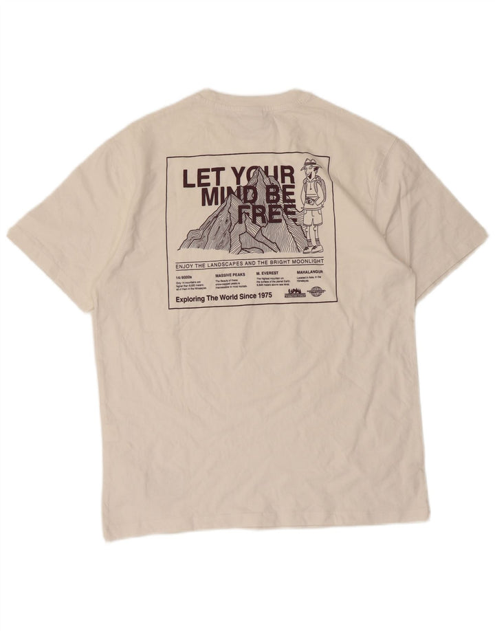 Zara Herre Grafisk T-Shirt Top Lille Hvid Bomuld