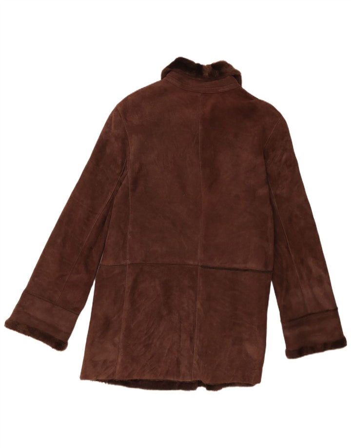 Mabrun Dame Shearling Coat IT 46 Large Brown Shearling