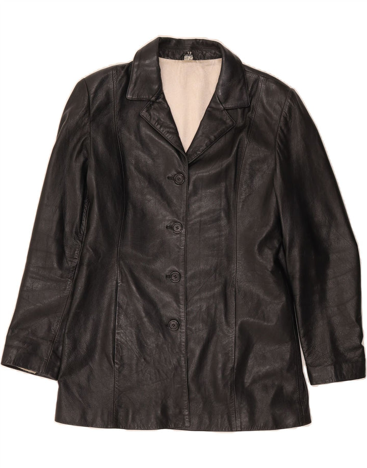 ST. BERNARD Womens Leather Jacket UK 12 Medium Black Leather Vintage St. Bernard and Second-Hand St. Bernard from Messina Hembry 