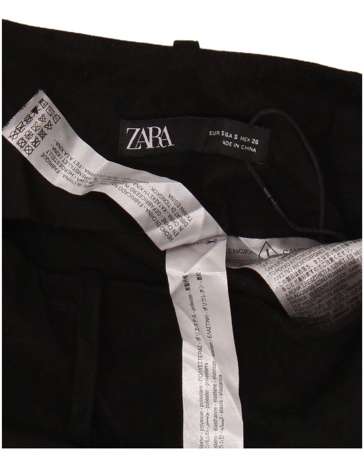 Zara A-line nederdel lille W26 sort polyester