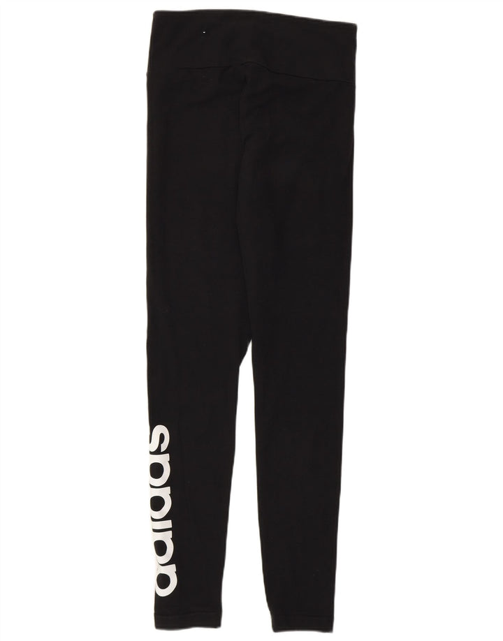 Adidas Dame Grafiske Leggings UK 8/10 Small Black Bomuld