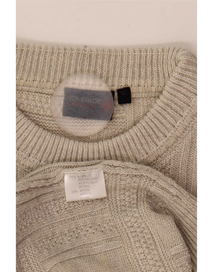 Nick Taylor Herre Crew Neck Jumper Sweater XL Grå Akryl