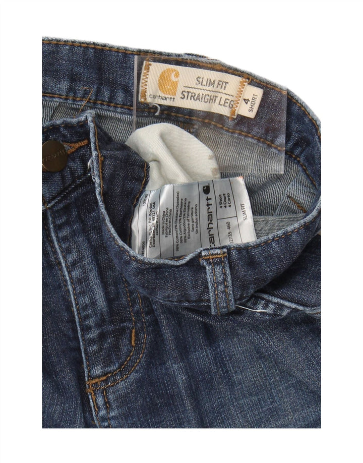 CARHARTT Womens Slim Cargo Straight Jeans US 4 Small W30 L28 Blue Cotton