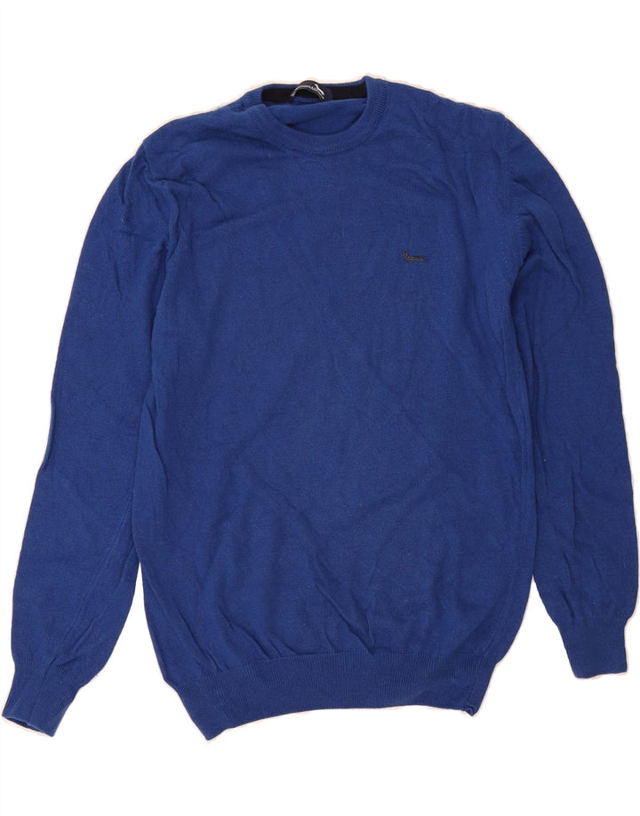 HARMONT & BLAINE Mens Crew Neck Jumper Sweater Medium Navy Blue Polyamide Vintage Harmont & Blaine and Second-Hand Harmont & Blaine from Messina Hembry 