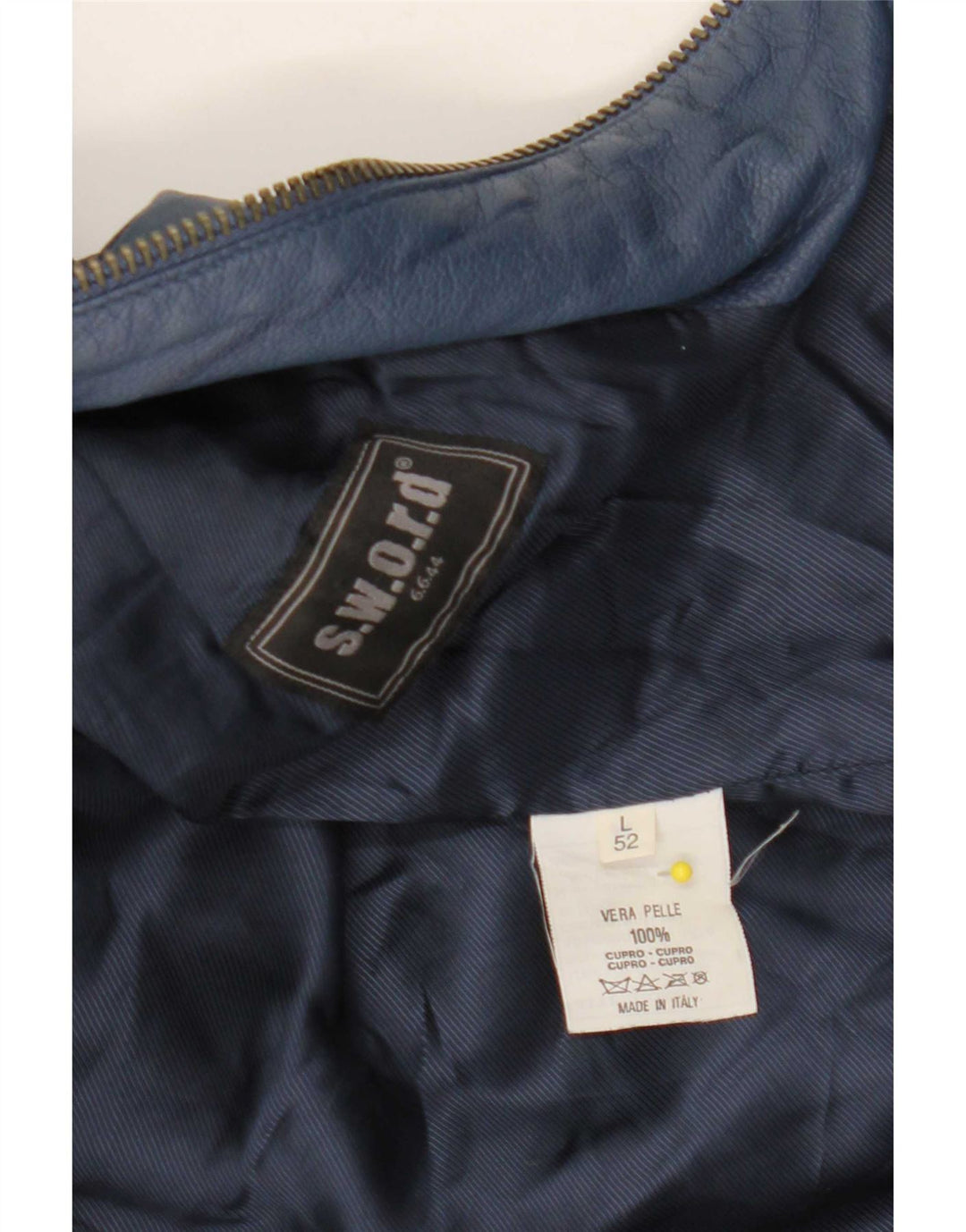 SVÆRD. 6.6.44 Herre Bomber Læderjakke IT 52 Large Navy Blue