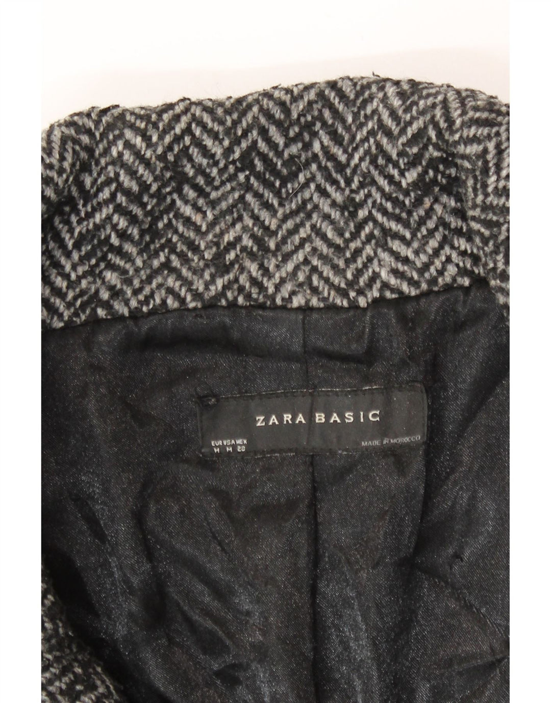 Zara Dame Overfrakke UK 14 Medium Grey Herringbone