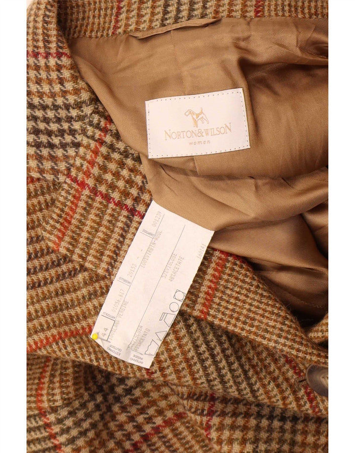 Norton Wilson Dame 3-knaps blazerjakke IT 44 Medium Brun Plaid