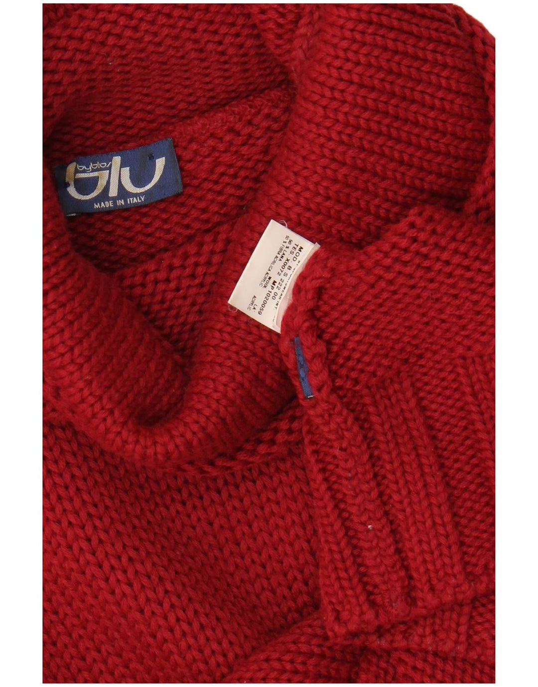 BYBLOS Dame Rullehals Sweater UK 12 Medium Burgundy Wool