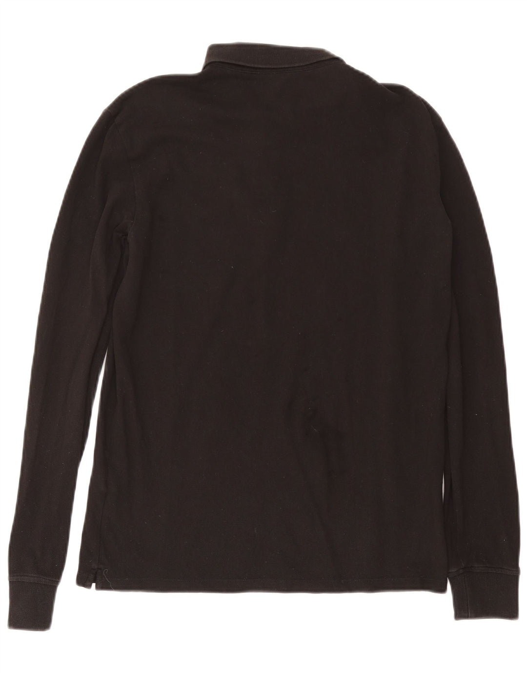 Superdry langærmet poloshirt til mænd, medium sort bomuld