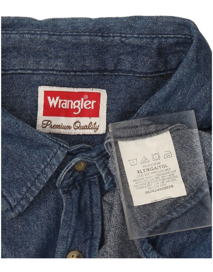 Wrangler Denimskjorte til mænd XL Blå