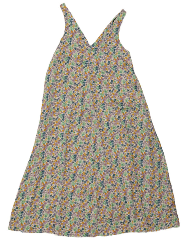 Zara Dame Ærmeløs Maxikjole UK 10 Small Multicolored Floral