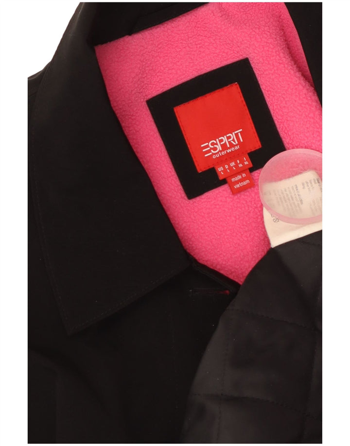 ESPRIT oversize overfrakke til kvinder UK 16 Stor sort polyester