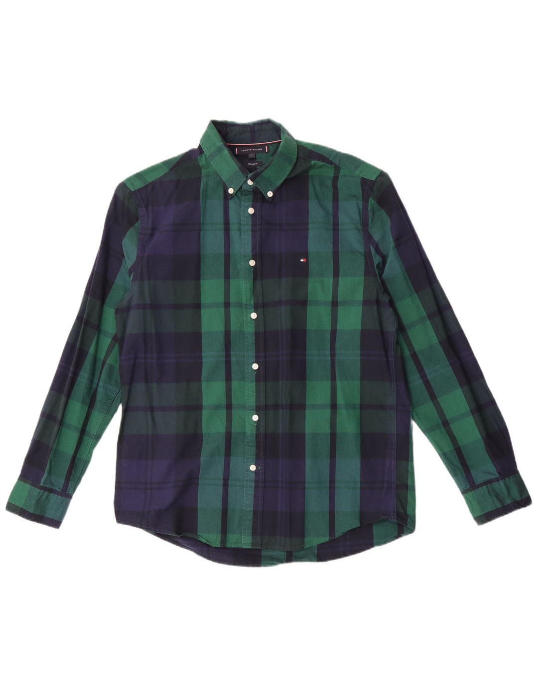 Tommy Hilfiger Herre Regular Fit skjorte Stor grøn plaid