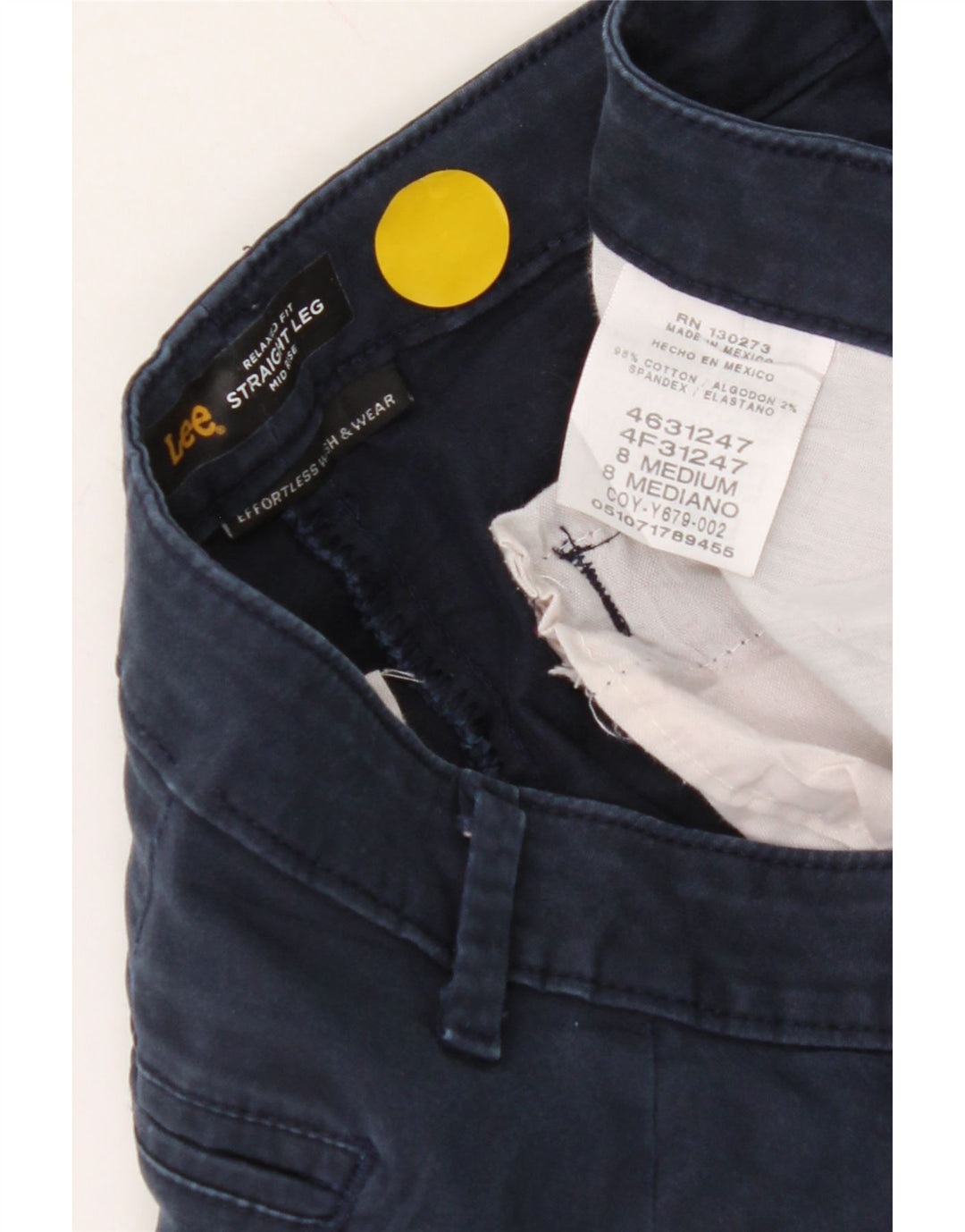 LEE Womens Mid Rise Casual Trousers US 8 Medium W30 L31 Navy Blue Vintage Lee and Second-Hand Lee from Messina Hembry 