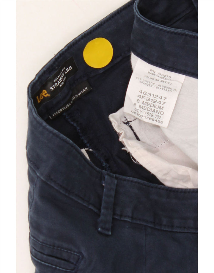 LEE Womens Mid Rise Casual Trousers US 8 Medium W30 L31 Navy Blue Vintage Lee and Second-Hand Lee from Messina Hembry 