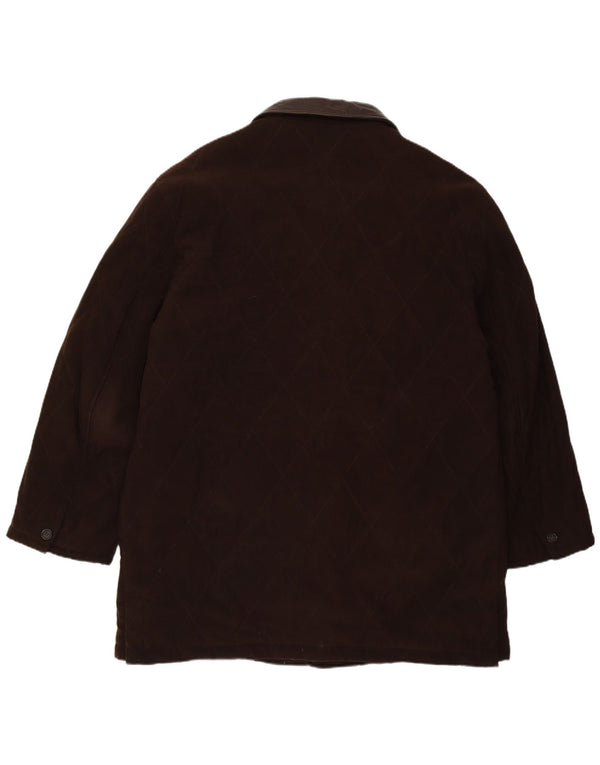 Vintage Herre Overfrakke IT 54 2XL Brun Polyester