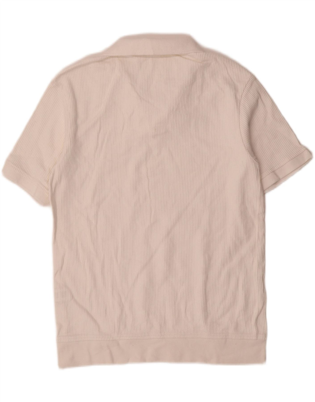Zara herre poloshirt Medium hvid stribet bomuld