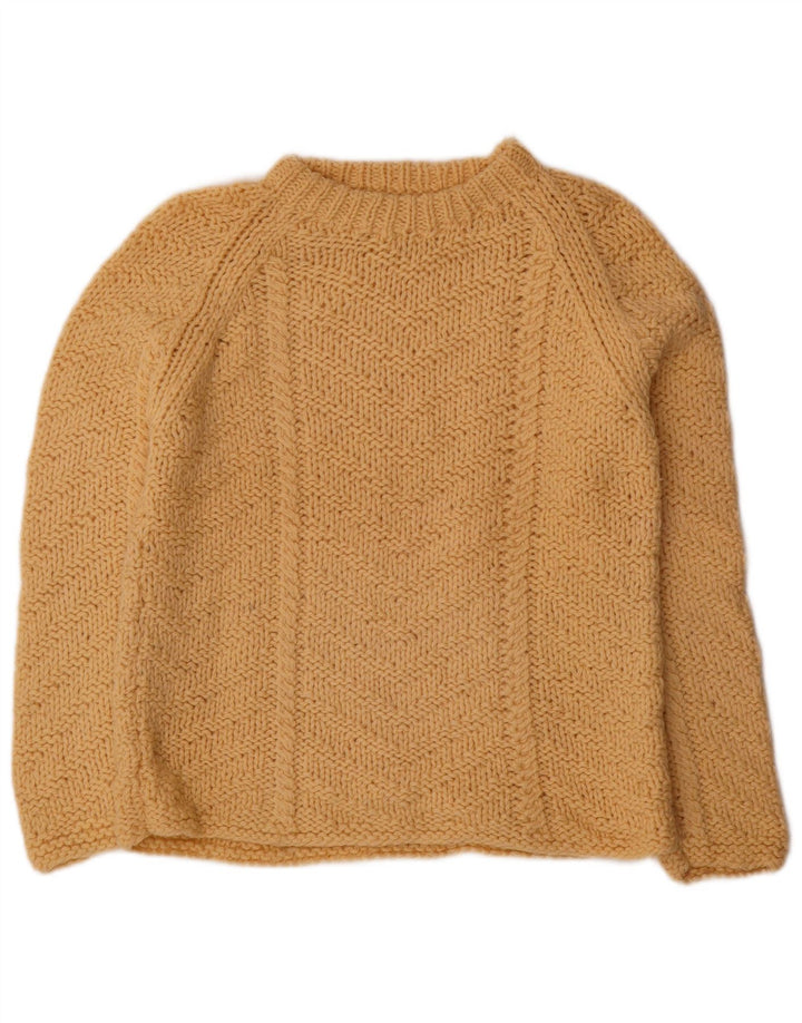 Vintage dame sweater med rund hals IT 42/44 Medium beige uld