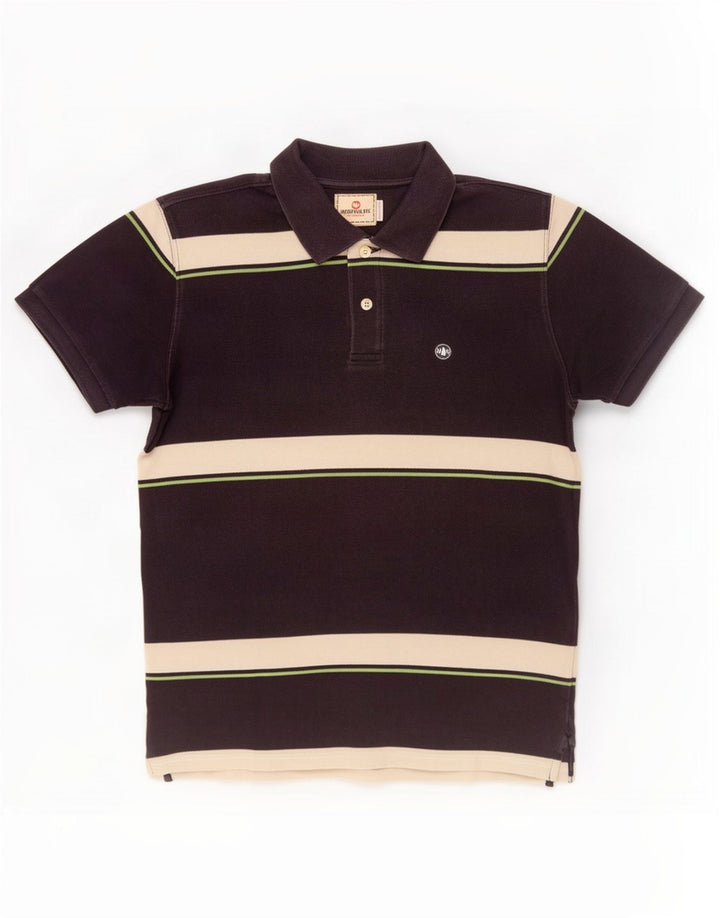 Murphy & Nye Herre Regular Fit Polo Shirt XL Sort Stribet Bomuld