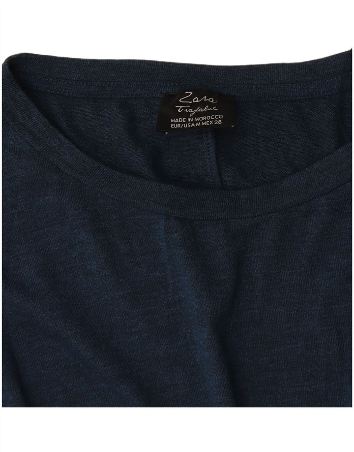 Zara Dame Oversized Bluse Top UK 14 Medium Navy Blue