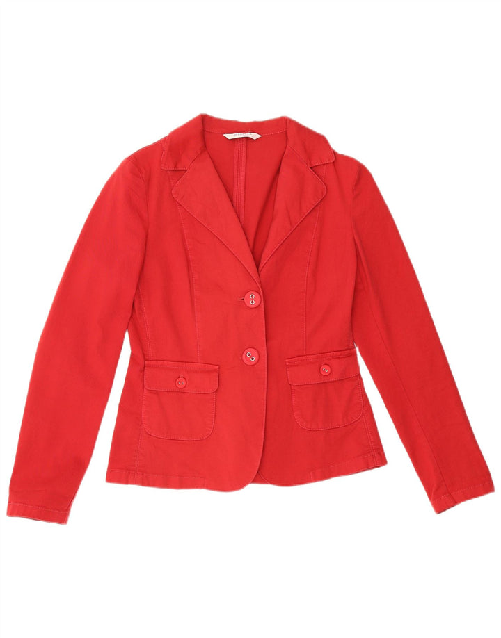 Marella Dame 2 Button Blazer Jacket UK 10 Small Red Bomuld