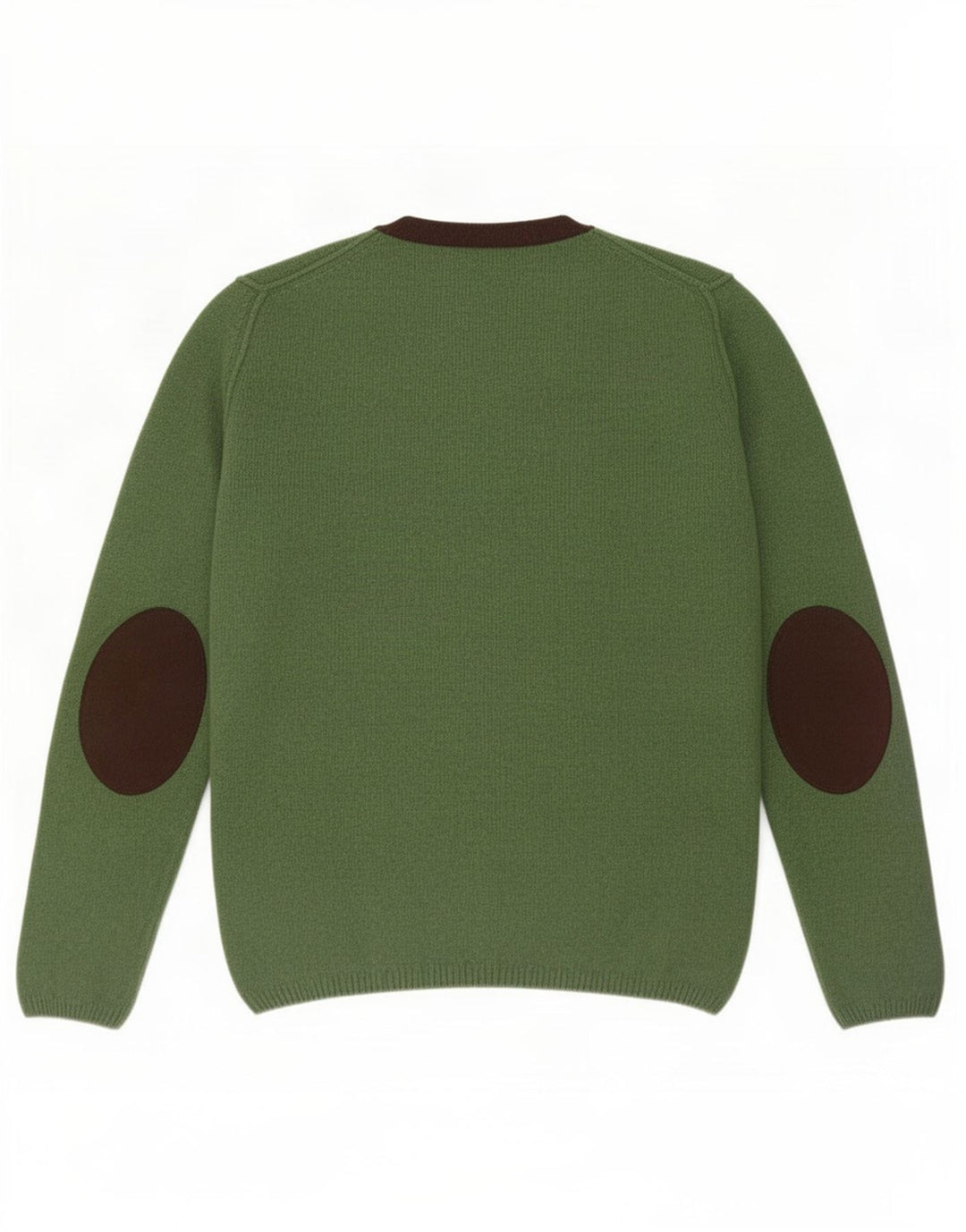 Fred Perry Herre trøje med rund hals, stor grøn uld