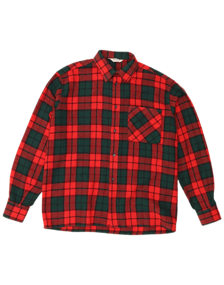 Agatex herre flannel skjorte str. 39 Medium rød ternet akryl