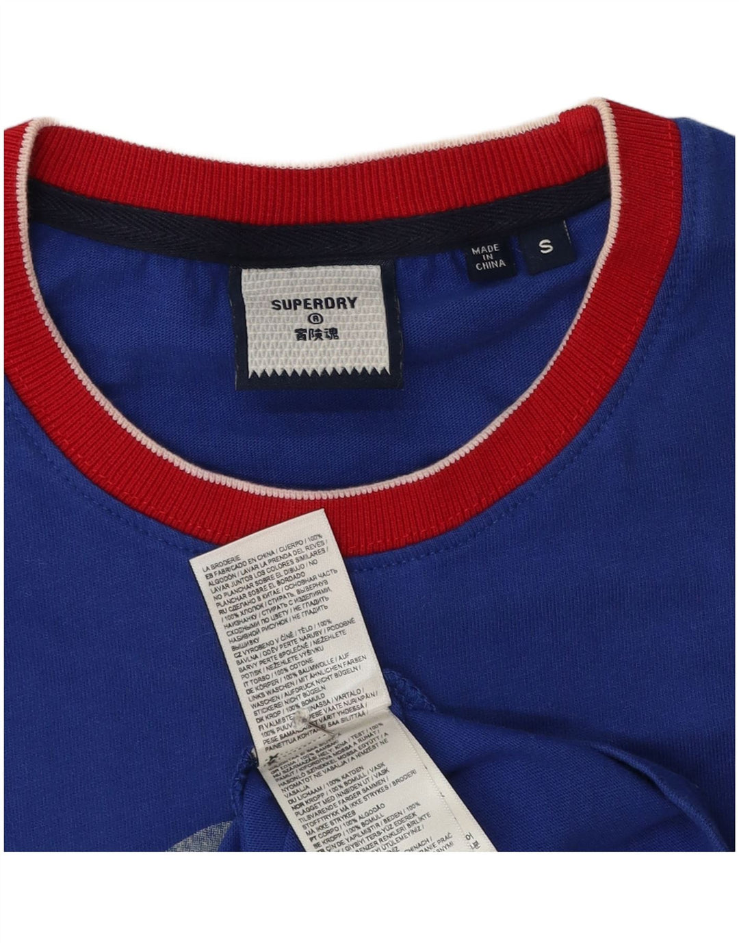 Superdry Grafisk T-shirt top til mænd, lille blå bomuld