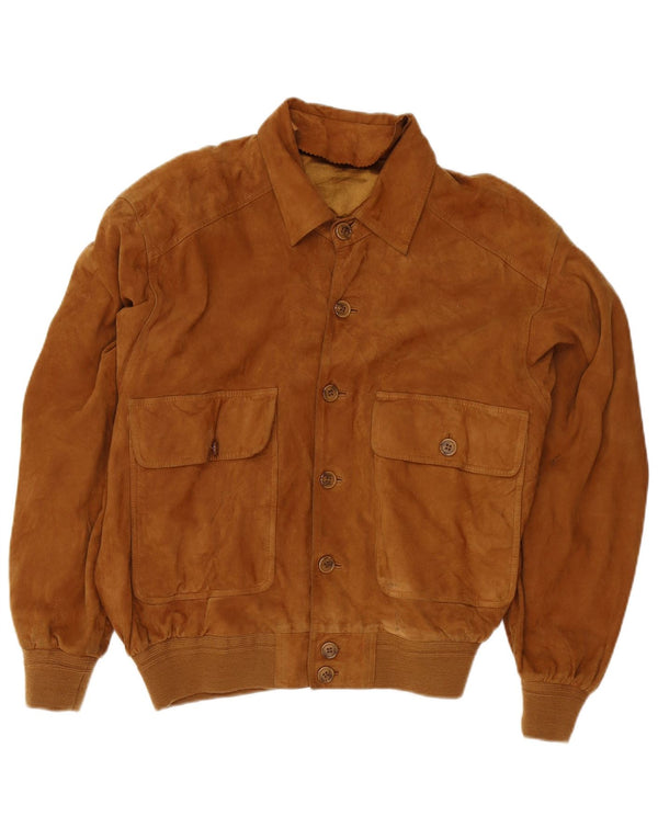 Vintage herre ruskind bomberjakke UK 38 medium brunt læder