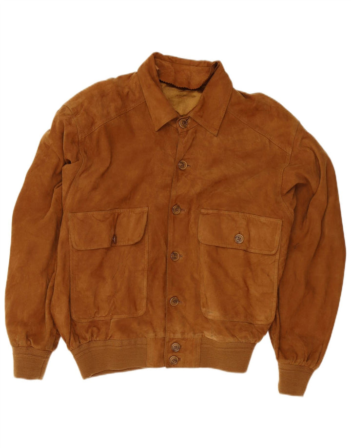 Vintage herre ruskind bomberjakke UK 38 medium brunt læder