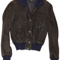 Reda Dame Ruskind Bomber Jacket UK 10 Small Black Colourblock Læder