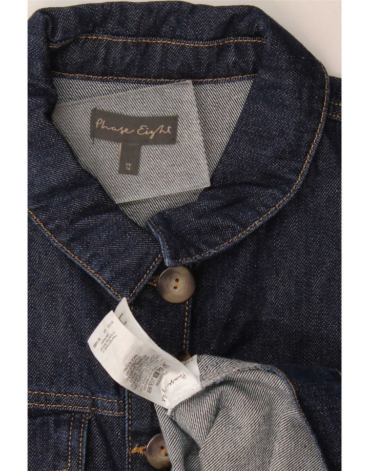 Phase Eight Womens Crop denimjakke UK 14 Stor marineblå bomuld