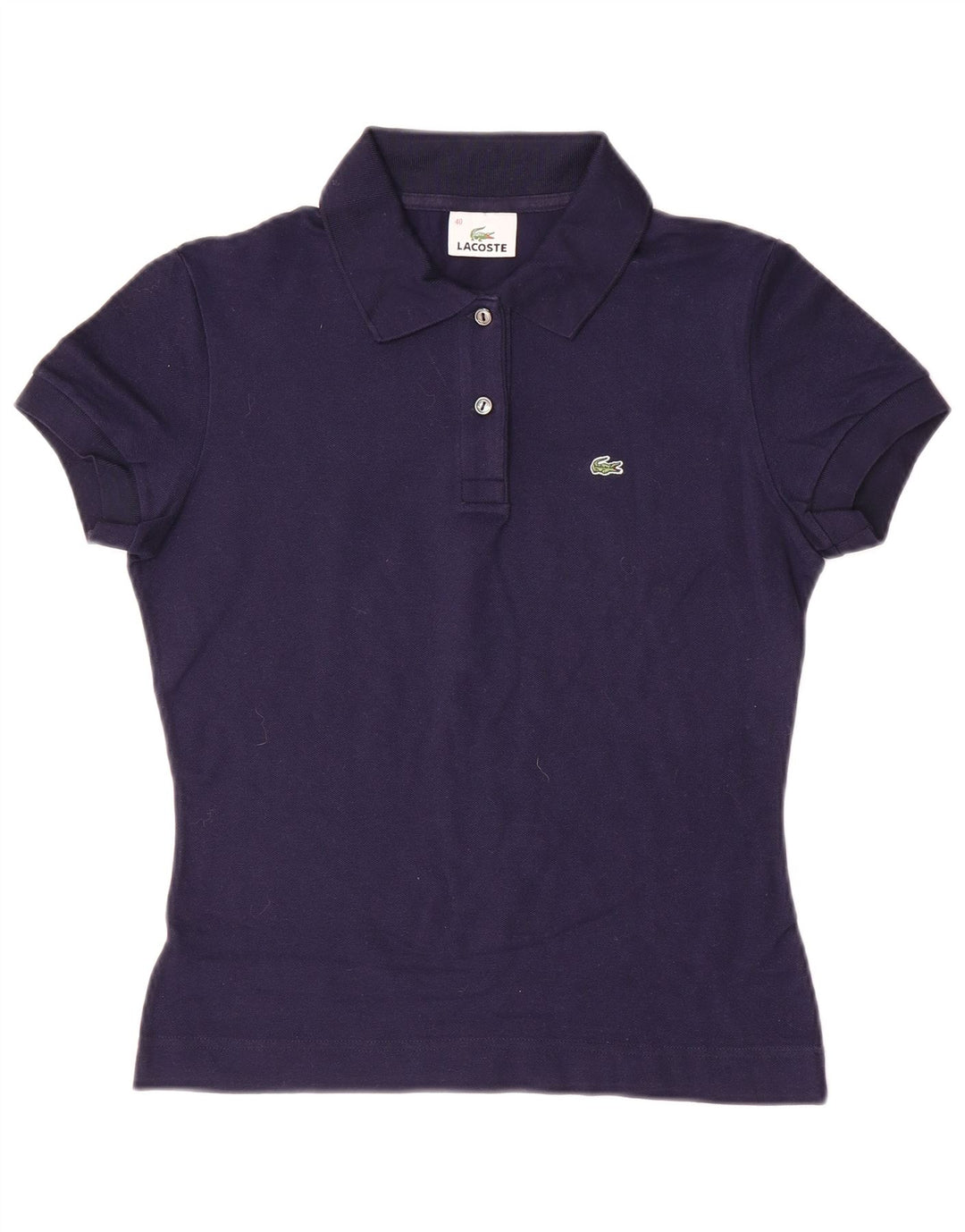 Lacoste Dame Polo Shirt Størrelse 40 Medium Navy Blue Bomuld