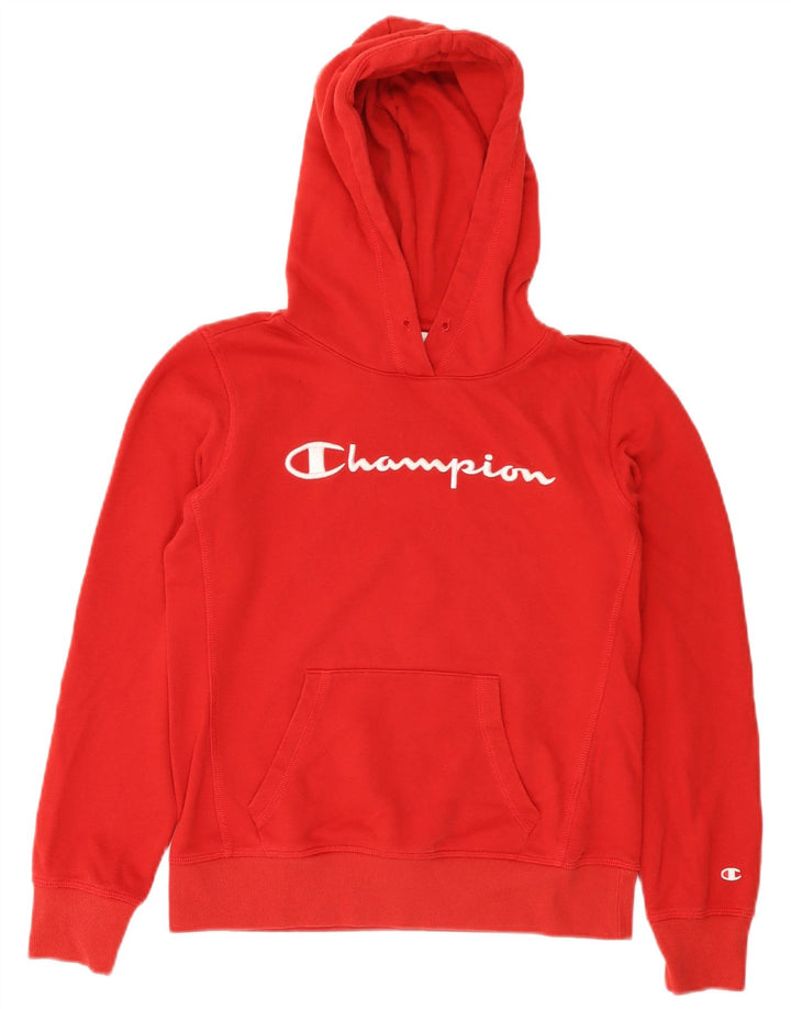 Champion Graphic Hoodie Jumper UK 12 Medium Rød