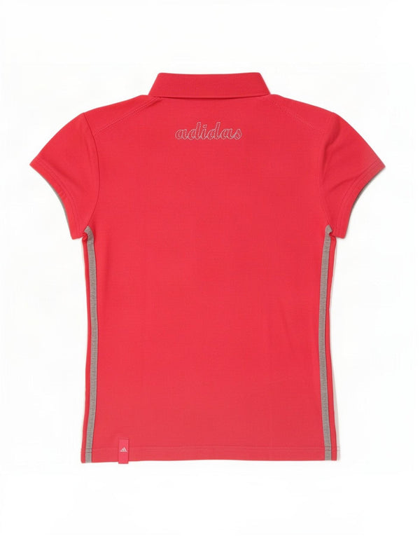 Adidas Graphic Polo Shirt UK 8 Small Pink Bomuld