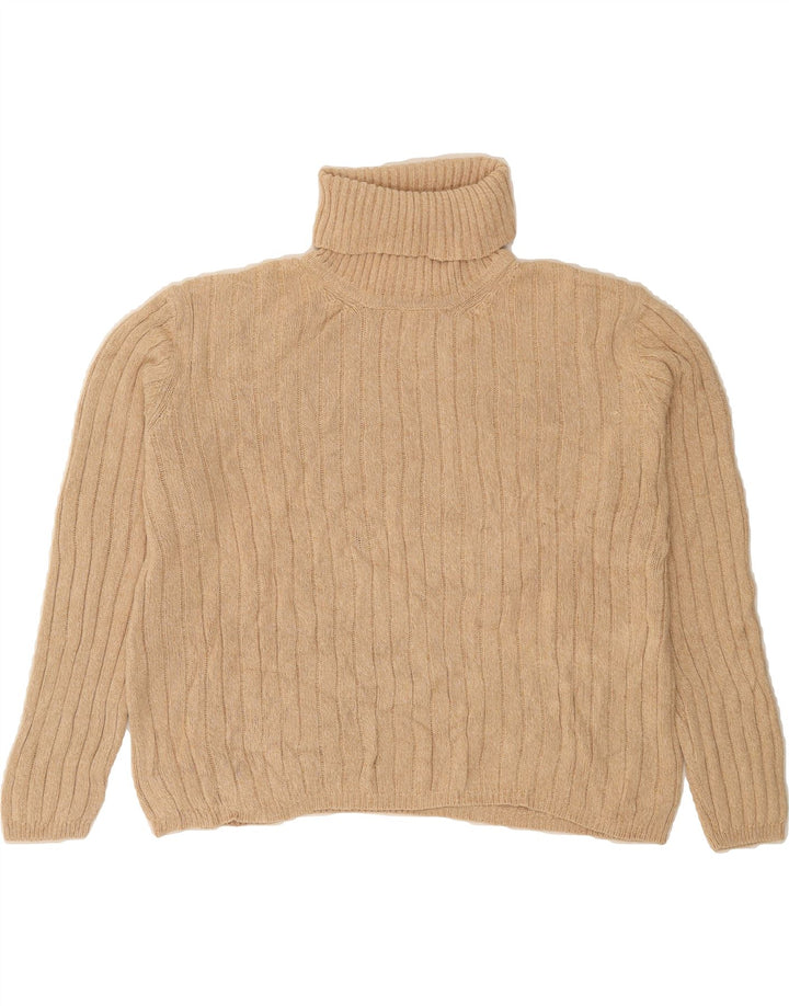 EDDIE BAUER Womens Oversized Roll Neck Jumper Sweater UK 18 XL Beige Vintage Eddie Bauer and Second-Hand Eddie Bauer from Messina Hembry 