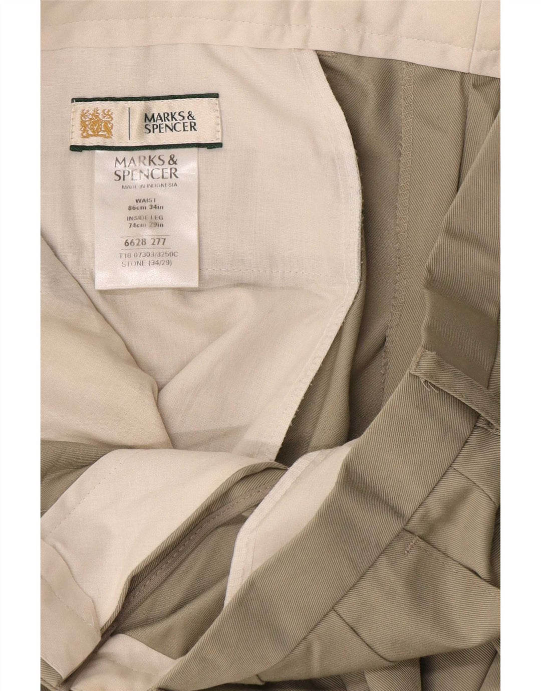 Marks & Spencer Herre Pegged Chino Bukser W34 L29 Grå Polyester