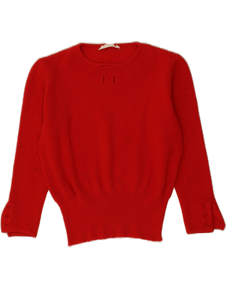 VINTAGE Womens Crew Neck Jumper Sweater IT 44 Medium Red Vintage Vintage and Second-Hand Vintage from Messina Hembry 