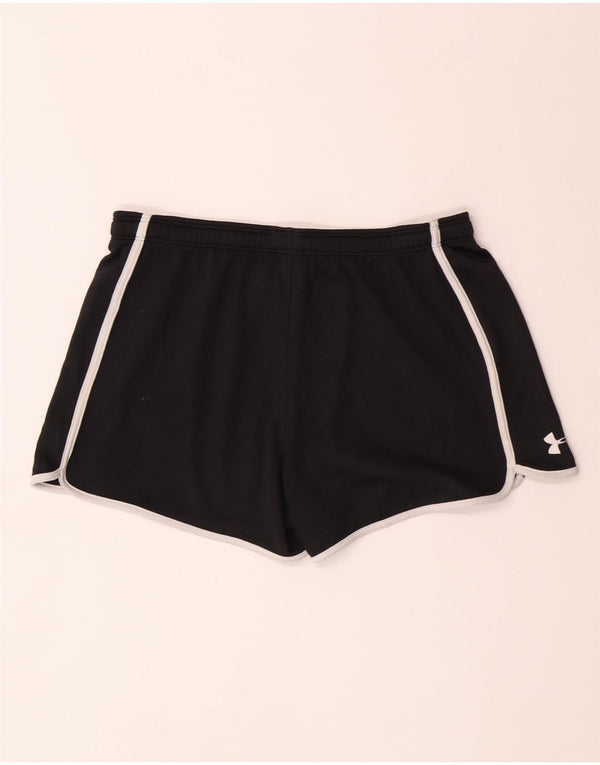 UNDER ARMOUR Dame Heat Gear Graphic Sports Shorts UK 14 Medium Black