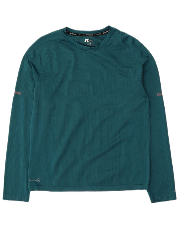Russell Athletic Boys Dri-Power Top Langærmet 14-15 år XL Grøn Nylon
