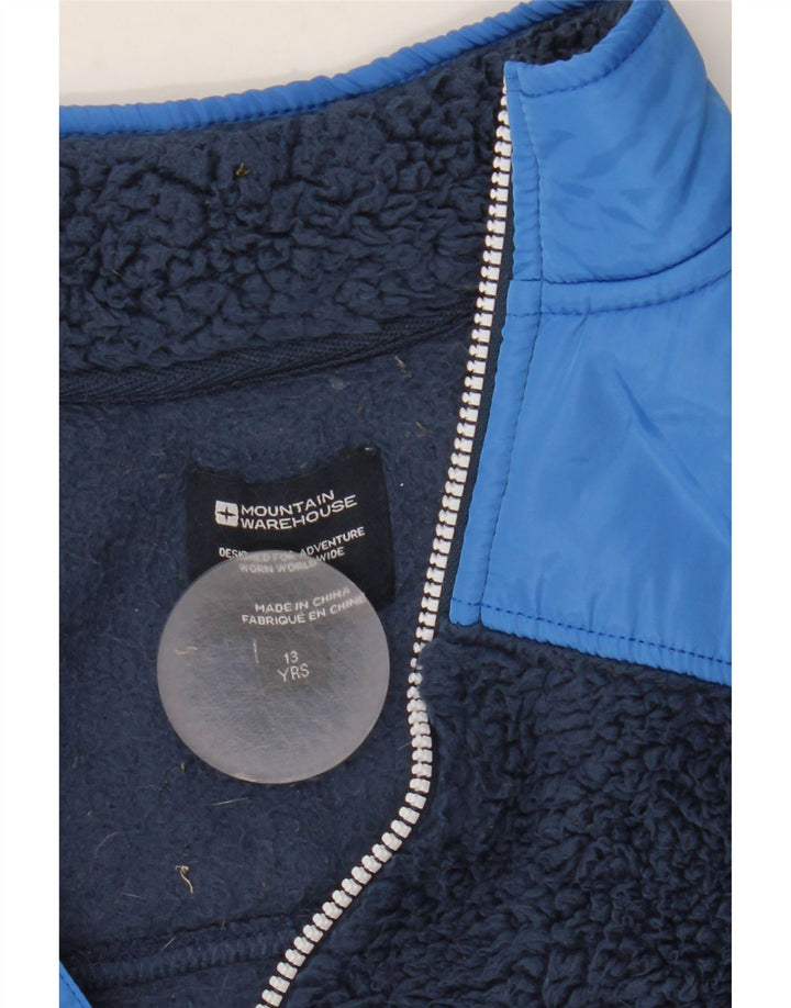 MOUNTAIN WAREHOUSE Fleecejakke til drenge 12-13 år Navy Blue Colourblock
