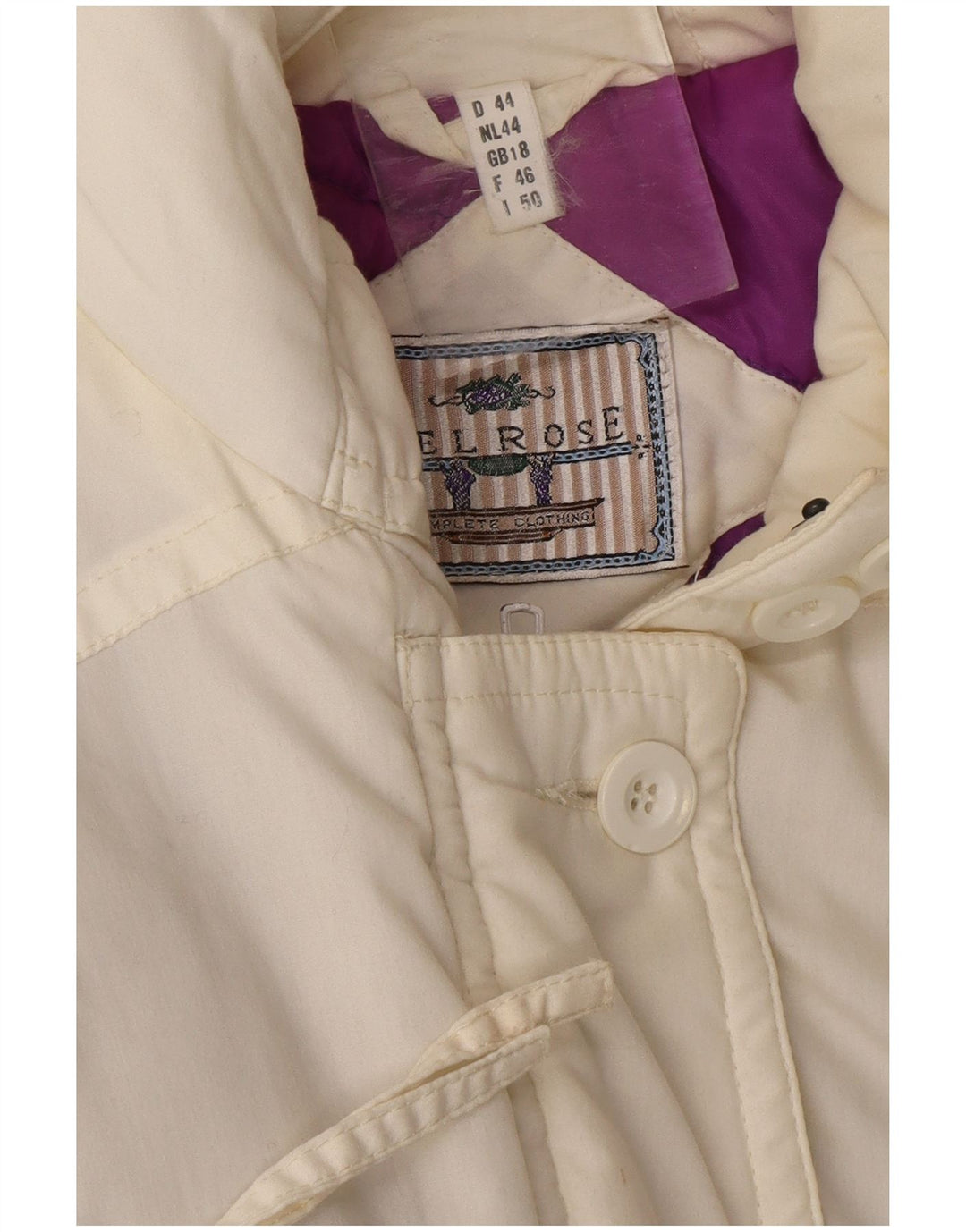 VINTAGE Womens Oversized Hooded Padded Jacket UK 18 XL White Polyamide