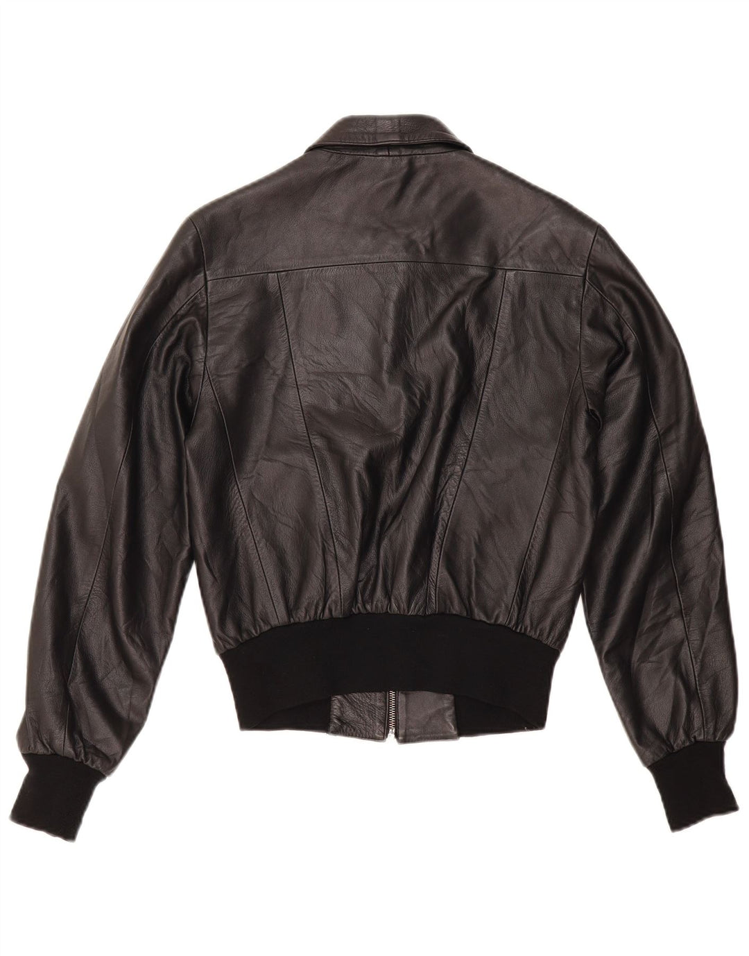 Vintage dame bomber læderjakke IT 44 Medium sort læder