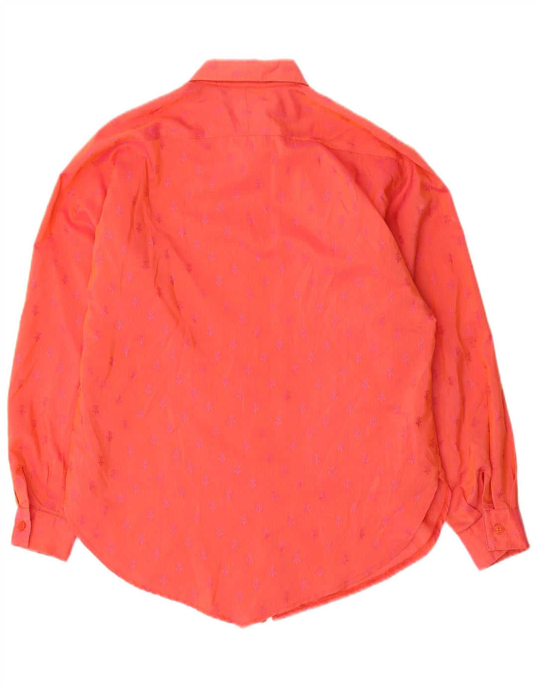 Vintage langærmet skjorte til kvinder EU 38 Medium Rød Flecked Bomuld